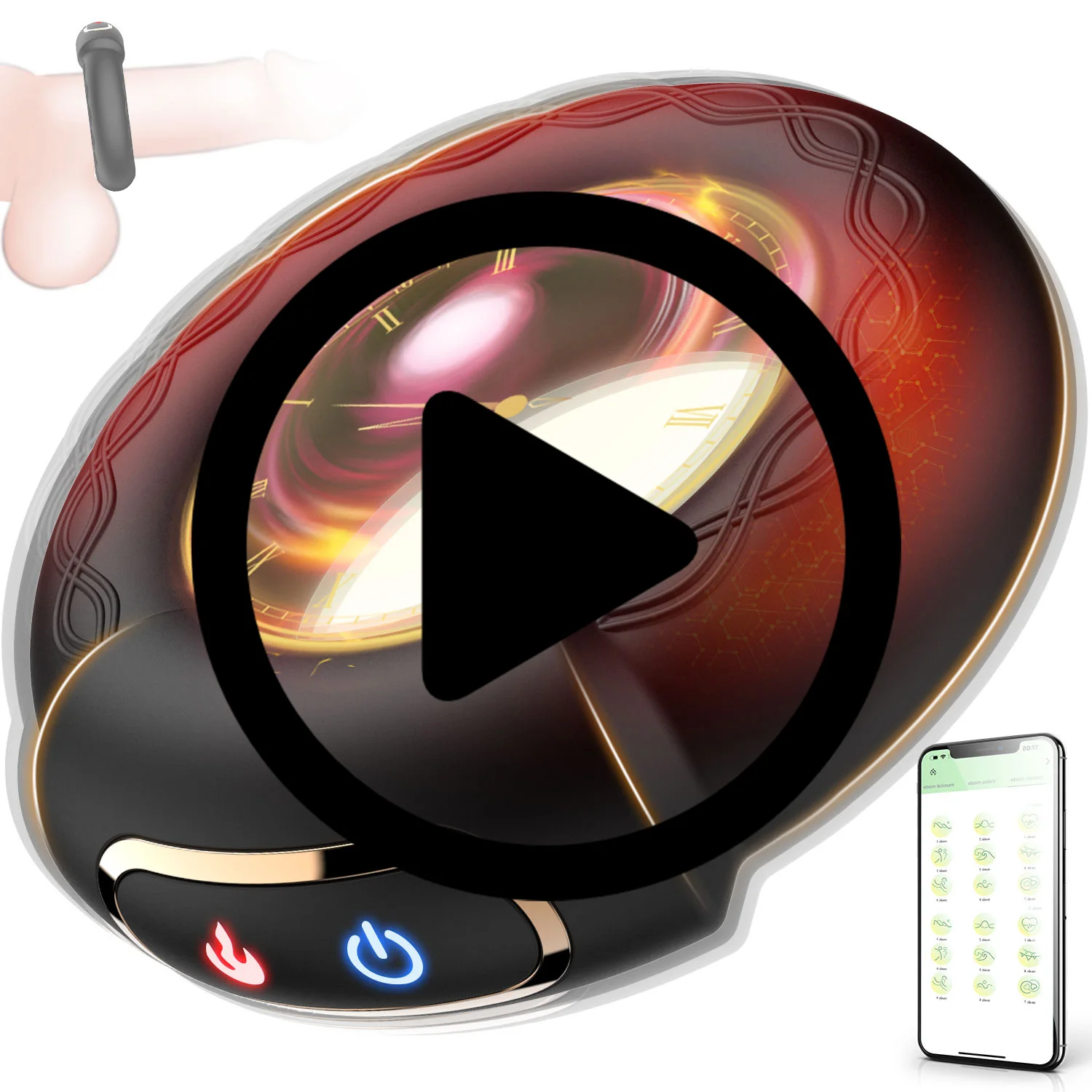Heating Vibrator Cock Ring for Couple APP Wireless Remote Penis Ring 10 Modes Delay Ejaculation Erection Adult Sex Toys for Men