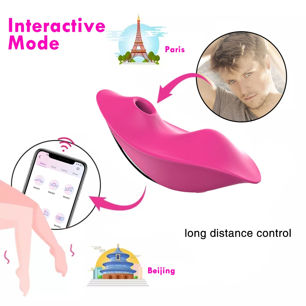 Mini Wearable Sucking Vibrator Female APP Remote Control Nipple Clitorals Stimulator Panties Vibrating Adults Sex Toys for Women