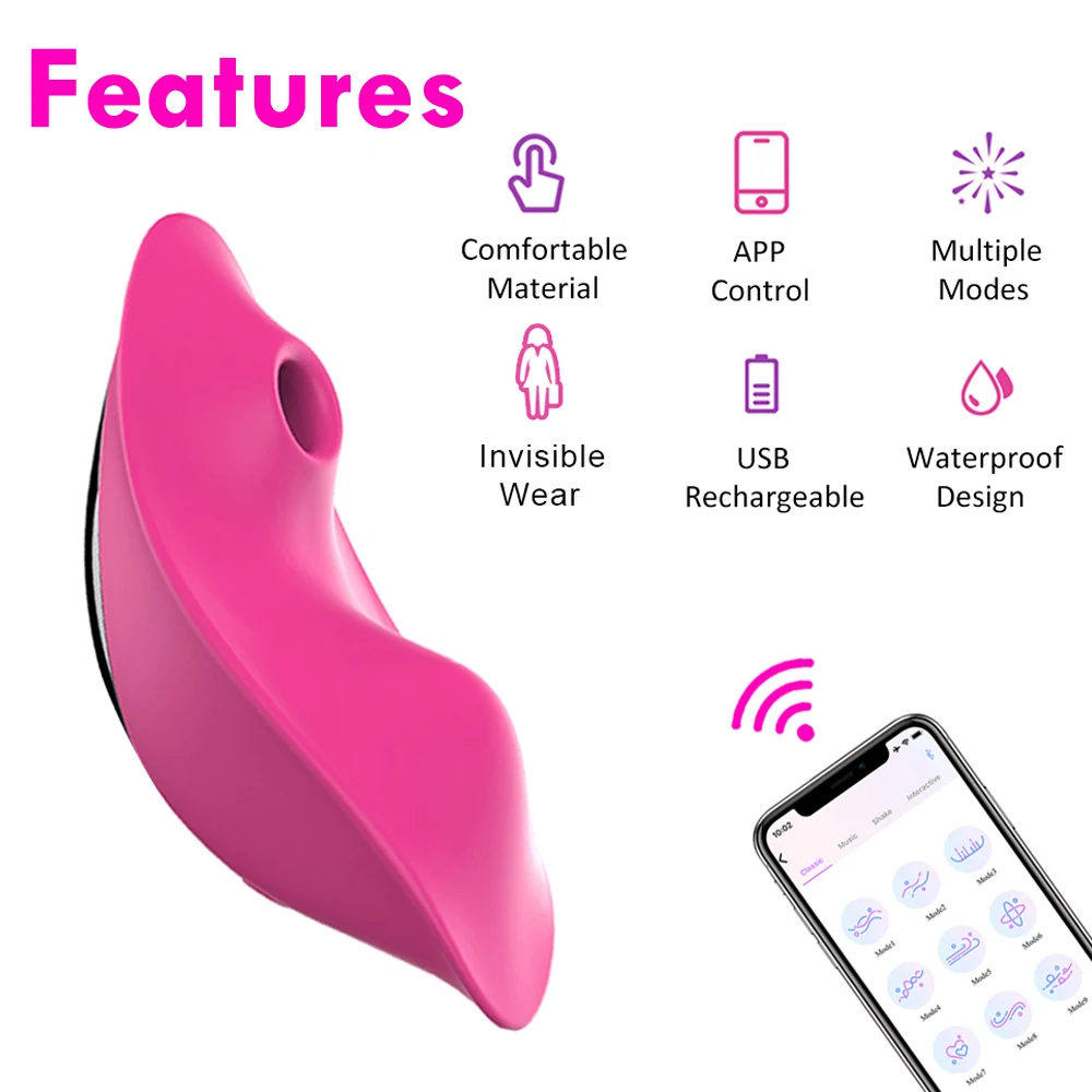 Mini Wearable Sucking Vibrator Female APP Remote Control Nipple Clitorals Stimulator Panties Vibrating Adults Sex Toys for Women