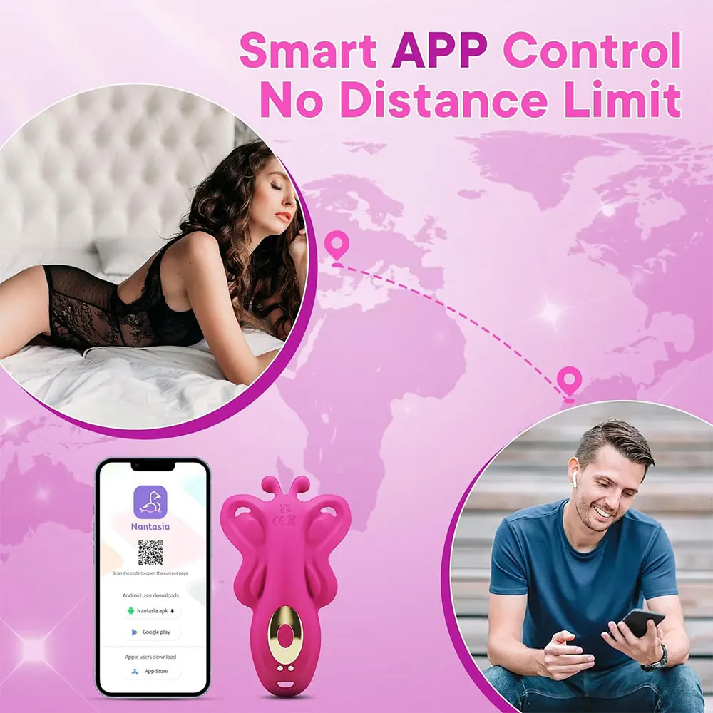 Panty Wearable Vibrator APP Control Clitoris Stimulator Novelties Adult Toy Butterfly Vibrator Rose Sex Toy for Women and Couple Panty Wearable Vibrator APP Control Clitoris Stimulator Novelties Adult Toy Butterfly Vibrator Rose Sex Toy for Women and Couple