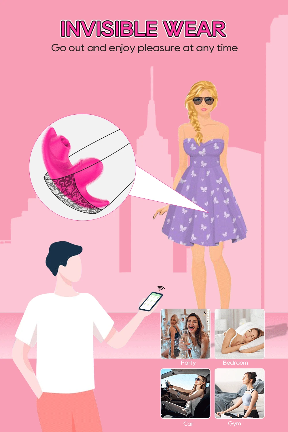 Bluetooth APP Control Licking Vibrator for Women Panties Wearable Vibrator Clitoris Stimulator 2 in 1 Adult Goods Sex Toy Bluetooth APP Control Licking Vibrator for Women Panties Wearable Vibrator Clitoris Stimulator 2 in 1 Adult Goods Sex Toy
