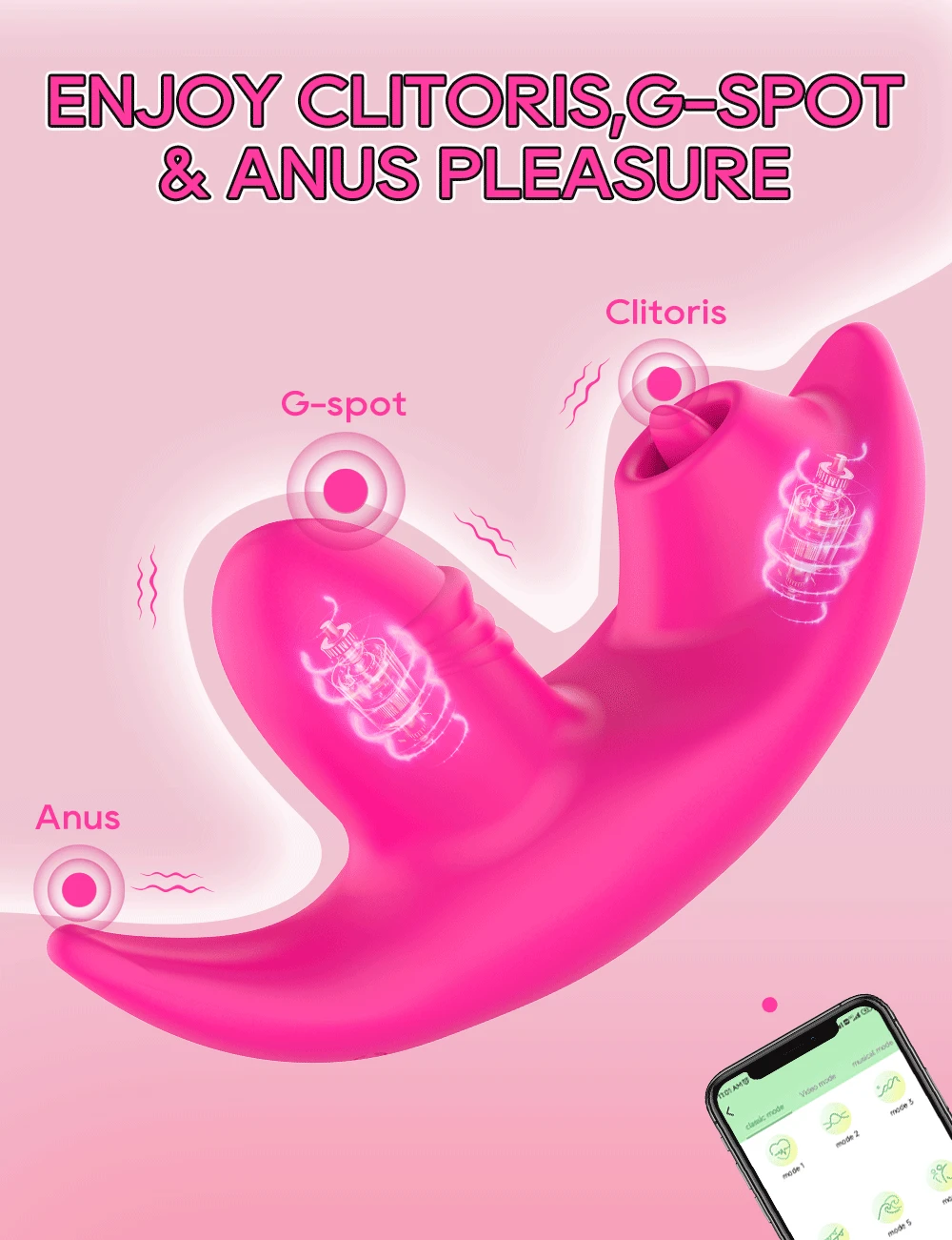 Bluetooth APP Control Licking Vibrator for Women Panties Wearable Vibrator Clitoris Stimulator 2 in 1 Adult Goods Sex Toy Bluetooth APP Control Licking Vibrator for Women Panties Wearable Vibrator Clitoris Stimulator 2 in 1 Adult Goods Sex Toy