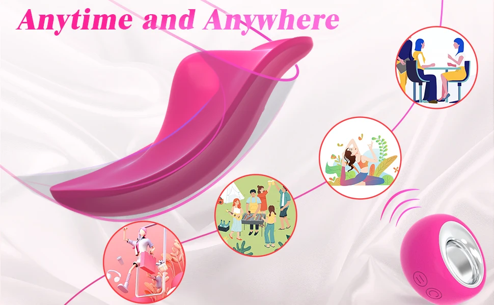 Wearable Panty Vibrators Adult Sex Toys for Women Remote Control Clit Mini Vibrator with 12 Vibrating Panties Dildos for Couples