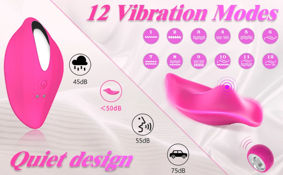 Wearable Panty Vibrators Adult Sex Toys for Women Remote Control Clit Mini Vibrator with 12 Vibrating Panties Dildos for Couples