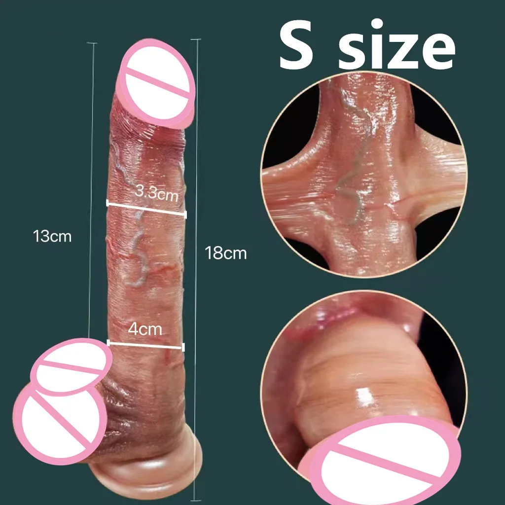 2.0 Dick Upgraded Version Of Sliding Testicle Realistic Penis For Women Sliding Foreskin Dildo Anal Sex Toy For Couple Silicone