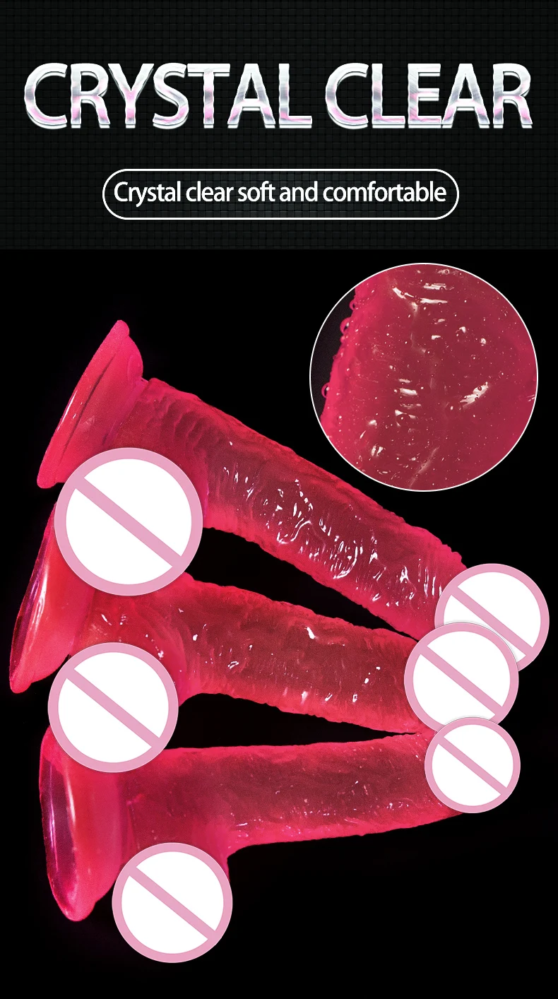 Realistic Dildo Masturbator Vagina Anal Toys Crystal Suction Cup Penis Female G-Spot Massage Clitoris Stimulator for Adults18
