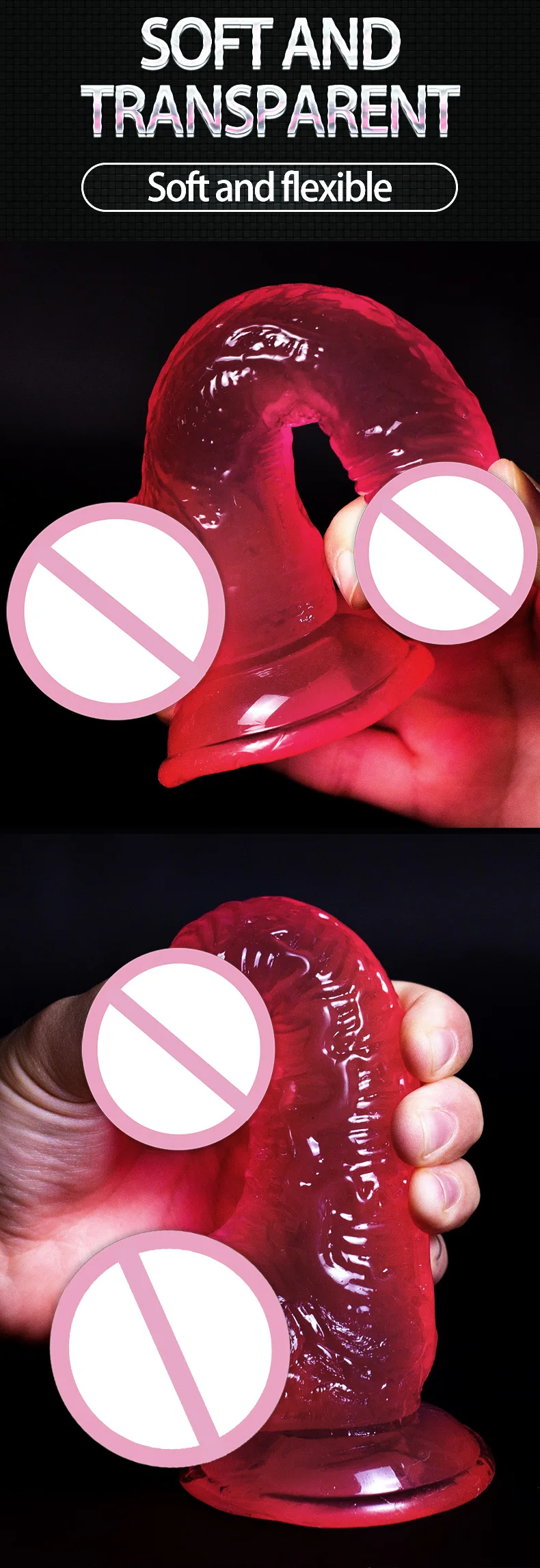 Realistic Dildo Masturbator Vagina Anal Toys Crystal Suction Cup Penis Female G-Spot Massage Clitoris Stimulator for Adults18