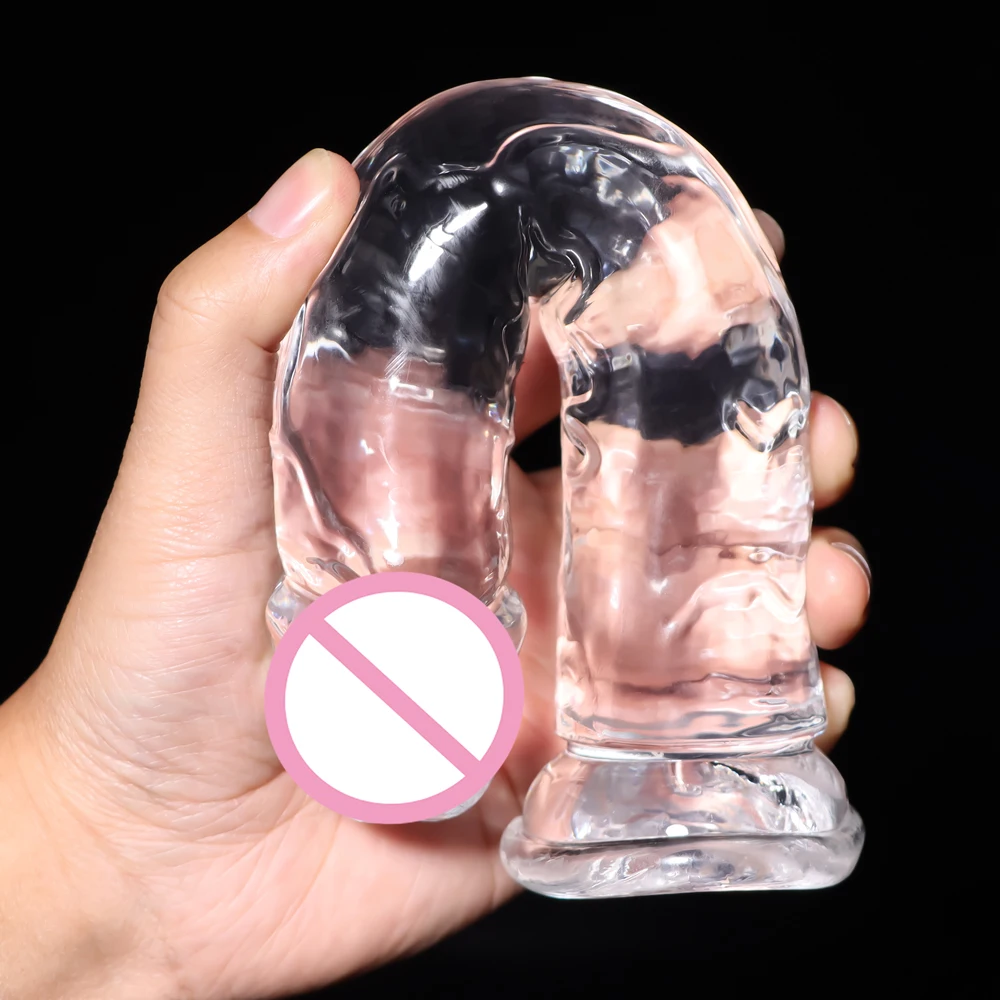 Big Crystal Jelly Realistic Clear Dildo Suction Cup Huge Transparent Penis Dick Anal Product Sex Toys For Woman Lesbian Adult