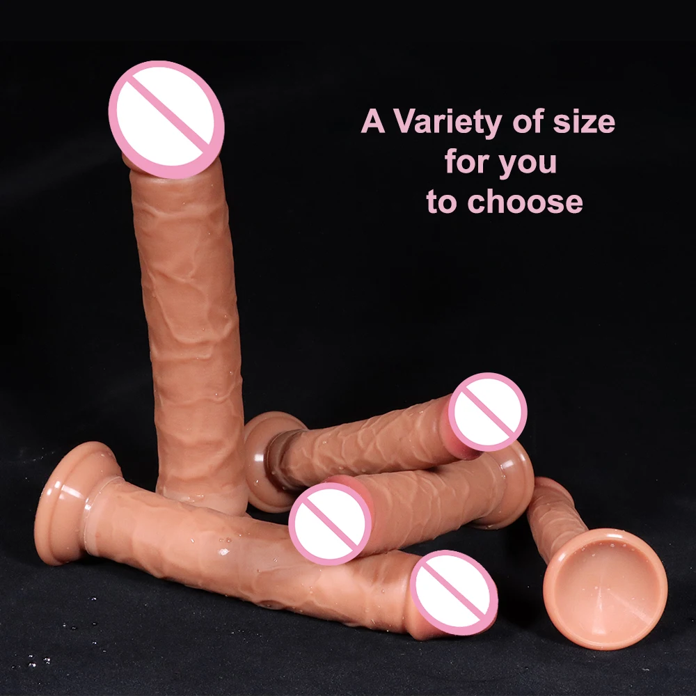 Soft Double Layer Silicone Big Dildo Realistic Fake Long Dick Penis Butt Plug Adult Sex Toys For Woman Men Vagina Anal Massage