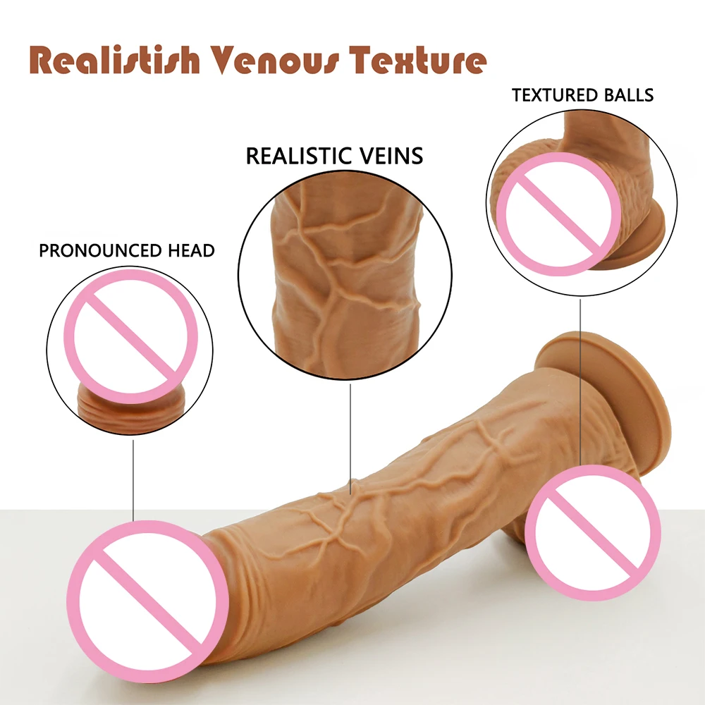 9.45 Inch XXL Realistic Soft Skin Feeling Dildo with Ball Suction Cup Penis Anal Sex Toy Huge Dick for Female Women Lesbain Gay 9.45 Inch XXL Realistic Soft Skin Feeling Dildo with Ball Suction Cup Penis Anal Sex Toy Huge Dick for Female Women Lesbain Gay
