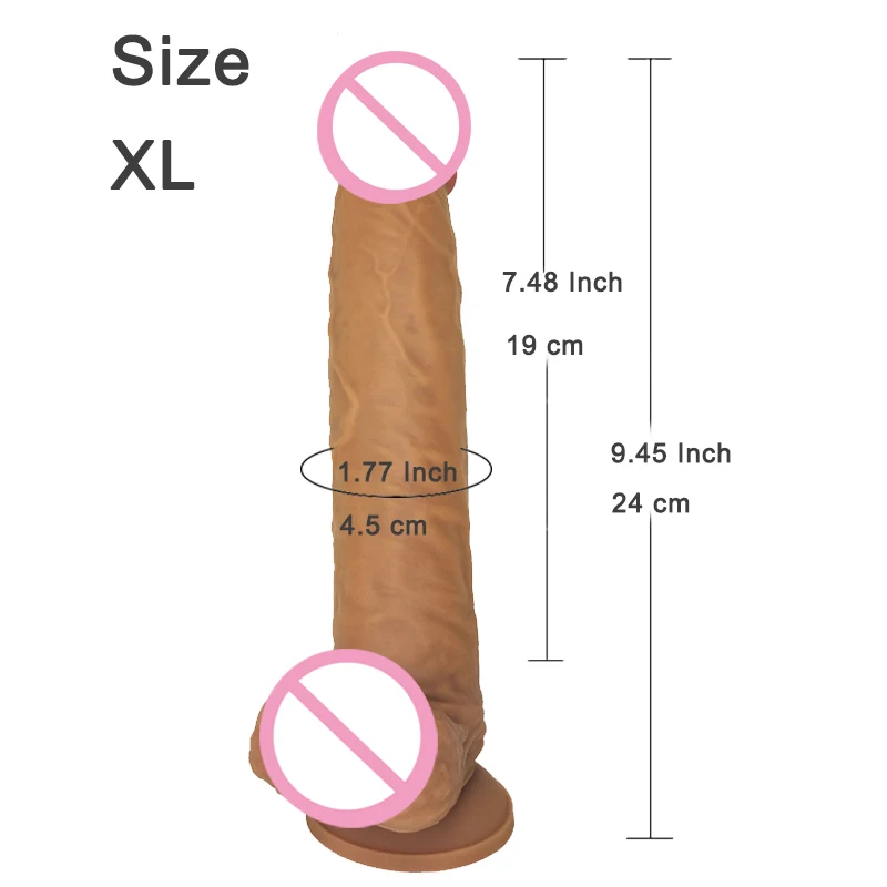 9.45 Inch XXL Realistic Soft Skin Feeling Dildo with Ball Suction Cup Penis Anal Sex Toy Huge Dick for Female Women Lesbain Gay 9.45 Inch XXL Realistic Soft Skin Feeling Dildo with Ball Suction Cup Penis Anal Sex Toy Huge Dick for Female Women Lesbain Gay