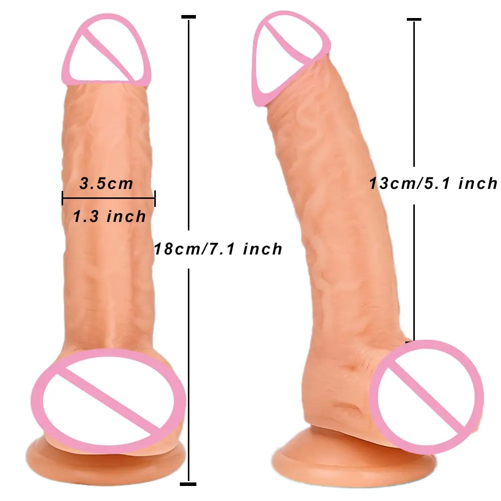 7.1 Inch Realistic Dildo Feels Like Skin Body-Safe Material G Spot Stimulator Dildos with Strong Suction Cup Sex Toys for Women
