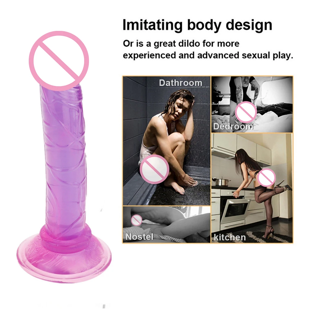 Dildo Toy for Adult Erotic Soft Jelly Strong Suction Cup Dildo Anal Butt Plug Realistic Penis G-spot Orgasm Sex Toys for Woman