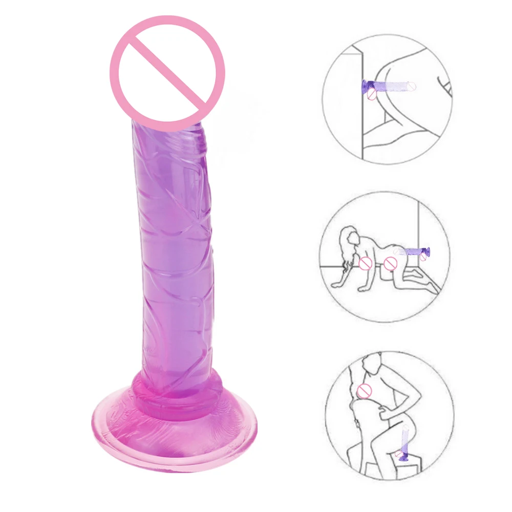 Dildo Toy for Adult Erotic Soft Jelly Strong Suction Cup Dildo Anal Butt Plug Realistic Penis G-spot Orgasm Sex Toys for Woman