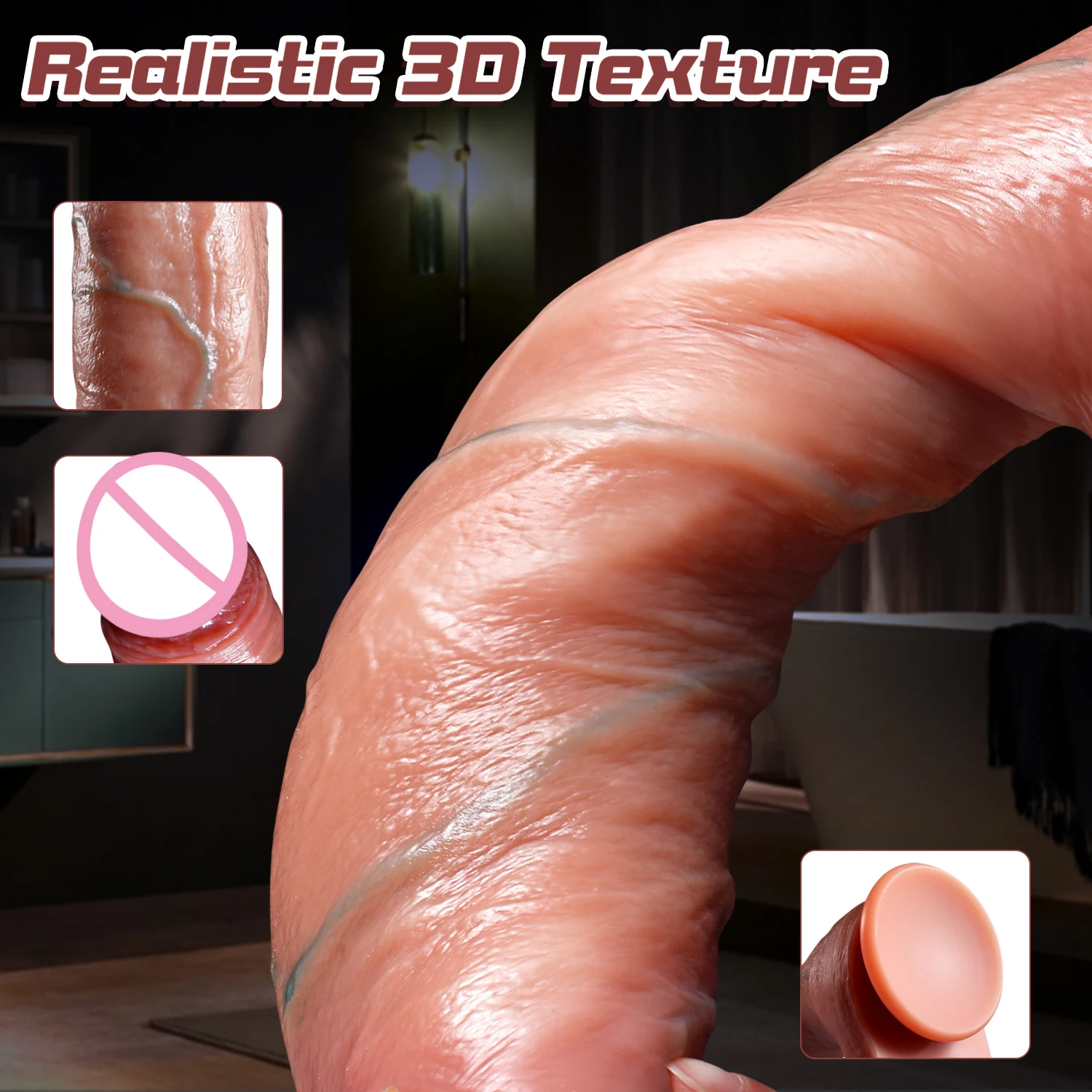 Super Real Skin Silicone Big Huge Dildo Realistic Suction Cup Cock Male Artificial Rubber Penis Dick Sex Toys for Women Vaginal