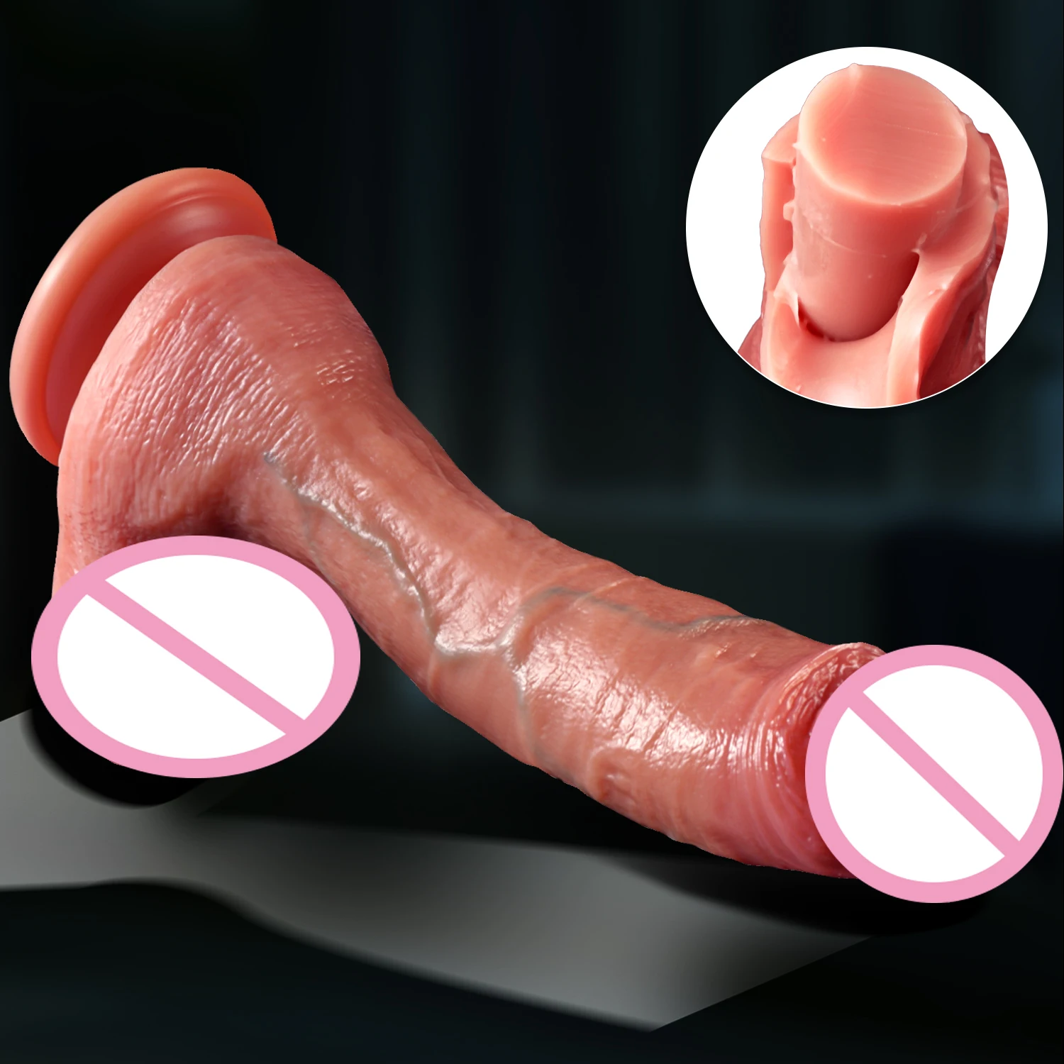 Super Real Skin Silicone Big Huge Dildo Realistic Suction Cup Cock Male Artificial Rubber Penis Dick Sex Toys for Women Vaginal