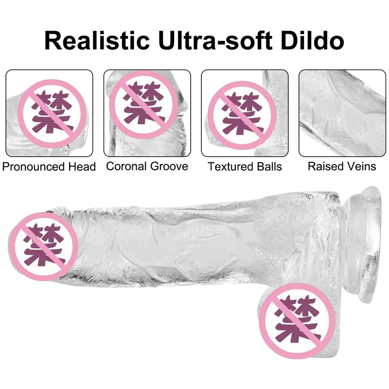 Huge Dildo Erotic Soft Anal Butt Plug Clear Realistic Penis Toy for Adult shop G-spot Massager Masturbators Sex Toys for Women Huge Dildo Erotic Soft Anal Butt Plug Clear Realistic Penis Toy for Adult shop G-spot Massager Masturbators Sex Toys for Women