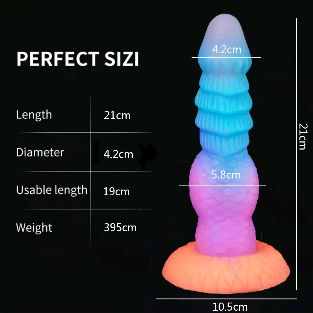 Silicone Realistic Dildo Luminous Monster Dildo Prostate Massager Big Butt Plug Anal Dildo Strong Sucker Anal Sex Toys For Women