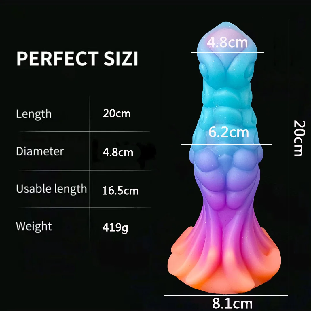 Silicone Realistic Dildo Luminous Monster Dildo Prostate Massager Big Butt Plug Anal Dildo Strong Sucker Anal Sex Toys For Women
