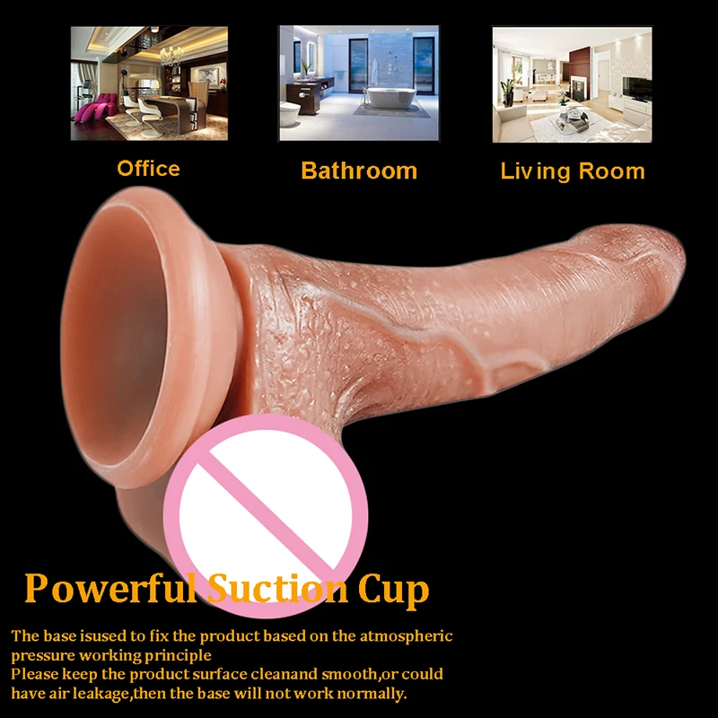 8.5inch Soft Realistic Penis Women’s Dildo With Suction Cup Skin Feel Sliding Foreskin Big Dick Female Masturbator Anal Sex Toys 8.5inch Soft Realistic Penis Women’s Dildo With Suction Cup Skin Feel Sliding Foreskin Big Dick Female Masturbator Anal Sex Toys