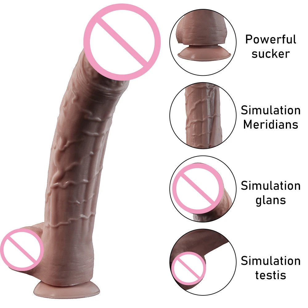 Realistic Dildo Powerful Suction Cup Realistic Big Penis Elastic Sex Toys Bend Axis G Spot Dildo Sex Toys for Women.