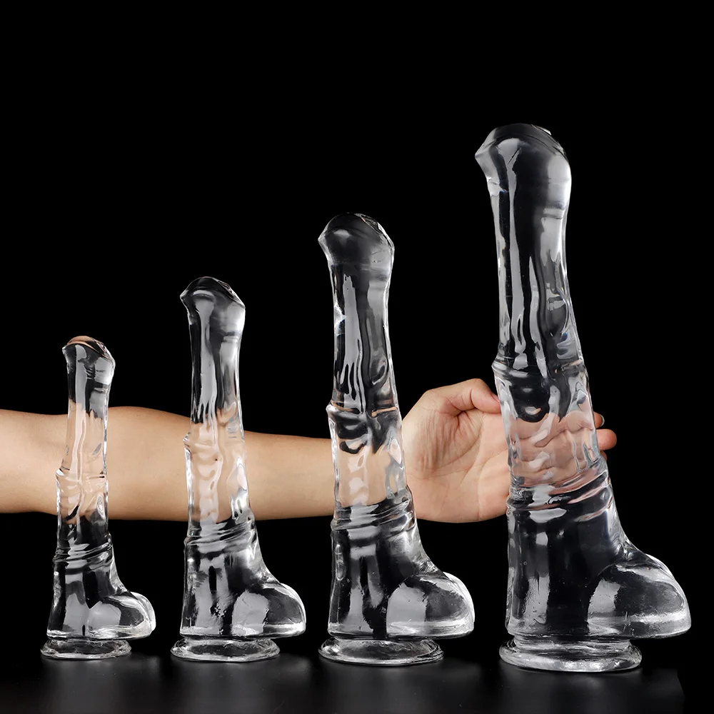 XXL Realistic Animal Dildo Big Horse Penis Transparent Suction Cup Dick Soft Jelly Anal Sex Toys For Women Vagina Orgasm Sexshop