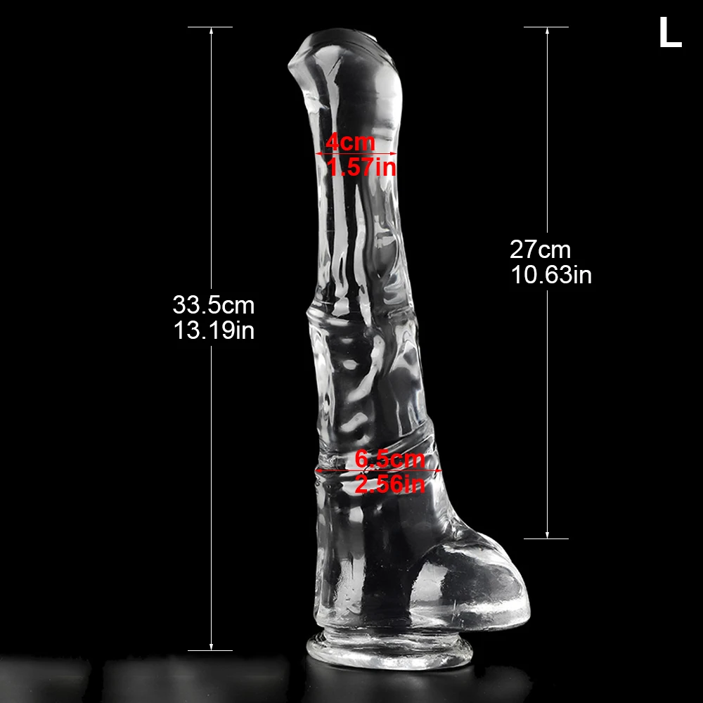 XXL Realistic Animal Dildo Big Horse Penis Transparent Suction Cup Dick Soft Jelly Anal Sex Toys For Women Vagina Orgasm Sexshop