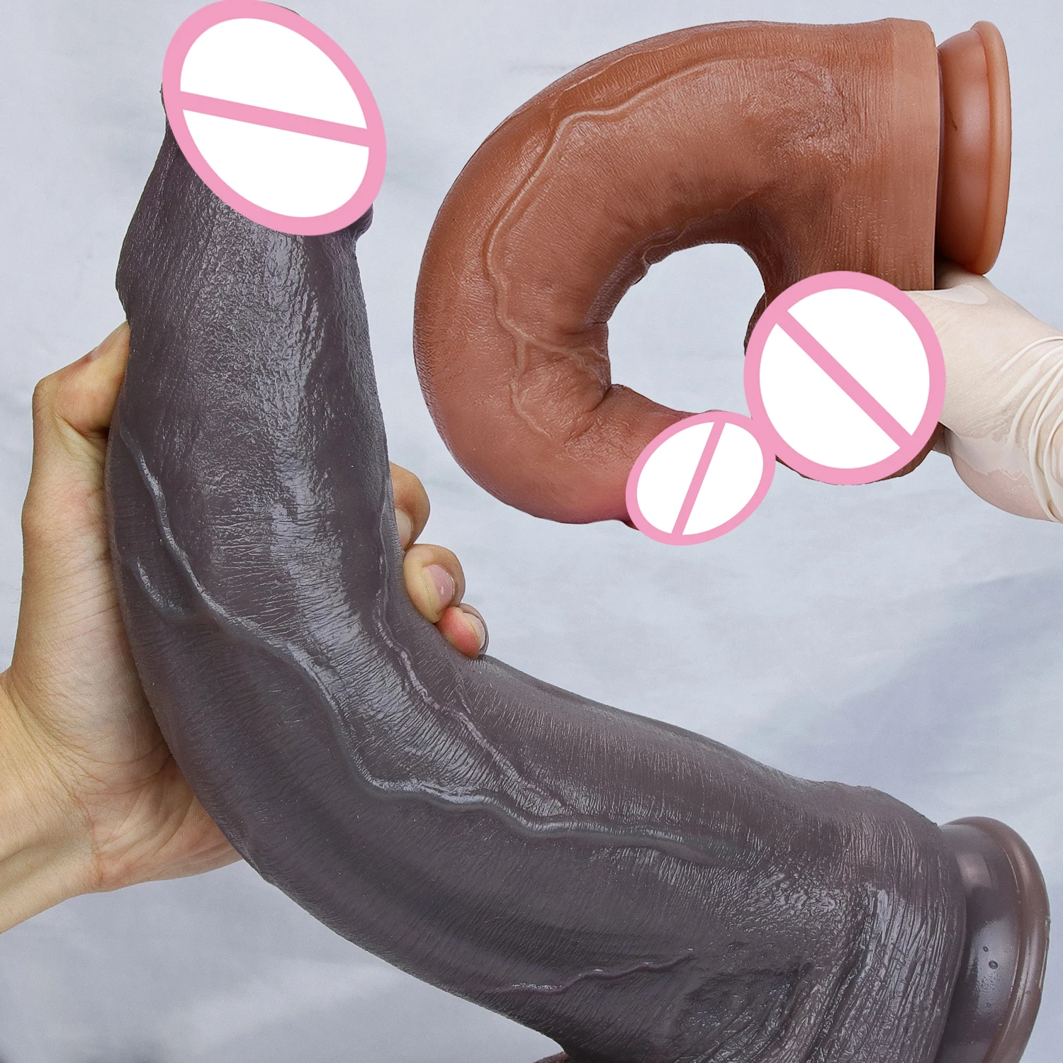Huge Realistic Brown Giant Long Dildo Soft Silicone Vaginal Masturbators Penis Erotic Toy for Women Suction Cup Thick Glans Dick Huge Realistic Brown Giant Long Dildo Soft Silicone Vaginal Masturbators Penis Erotic Toy for Women Suction Cup Thick Glans Dick