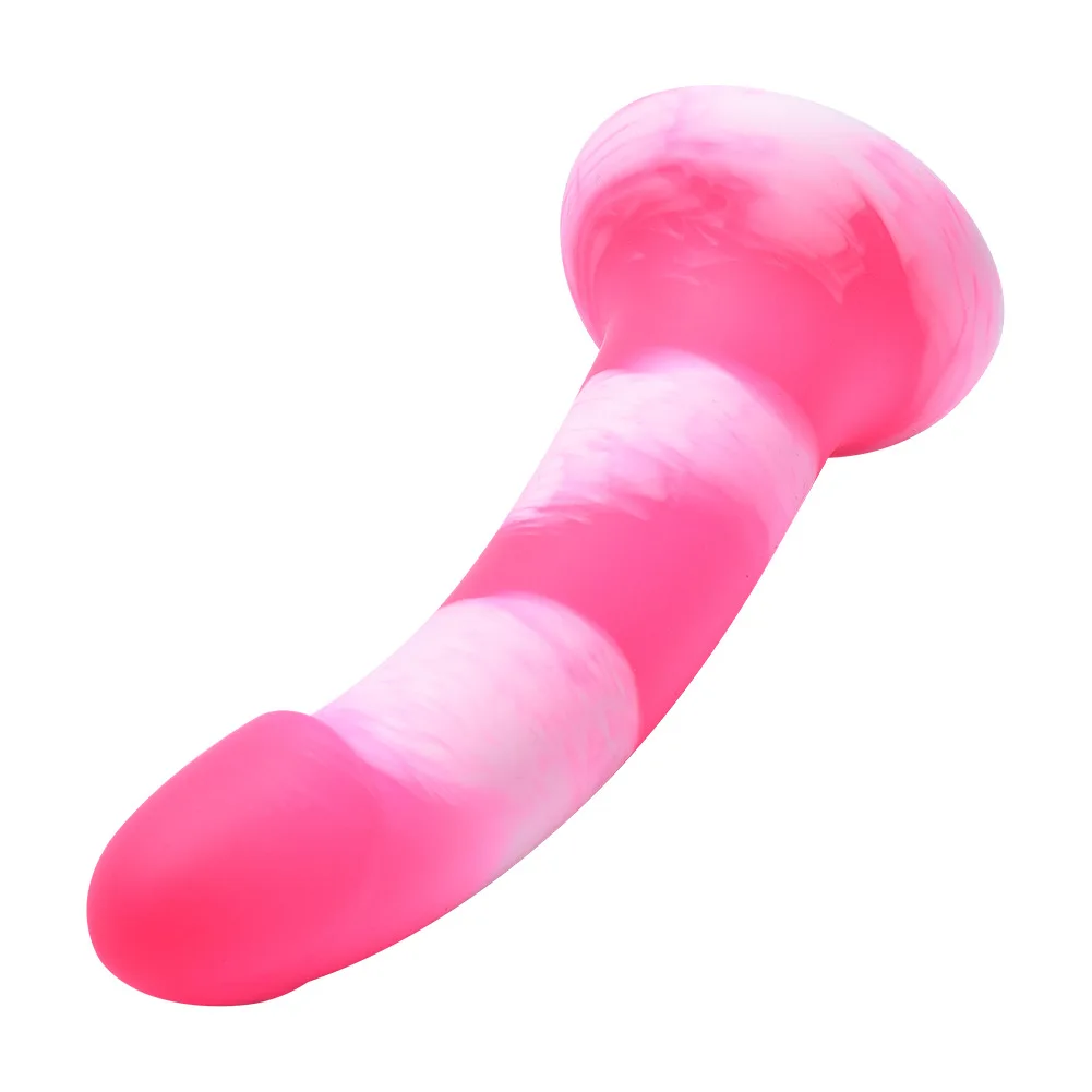 Girls Liquid Silicone Realistic Anal Dildo with Strong Suction Cup pink penis G Spot Dildo for Women Men Sex Toys 14-21cm