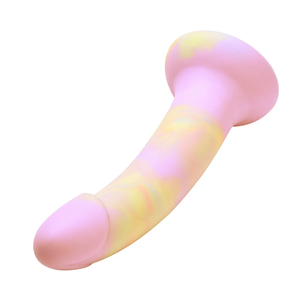 Girls Liquid Silicone Realistic Anal Dildo with Strong Suction Cup pink penis G Spot Dildo for Women Men Sex Toys 14-21cm