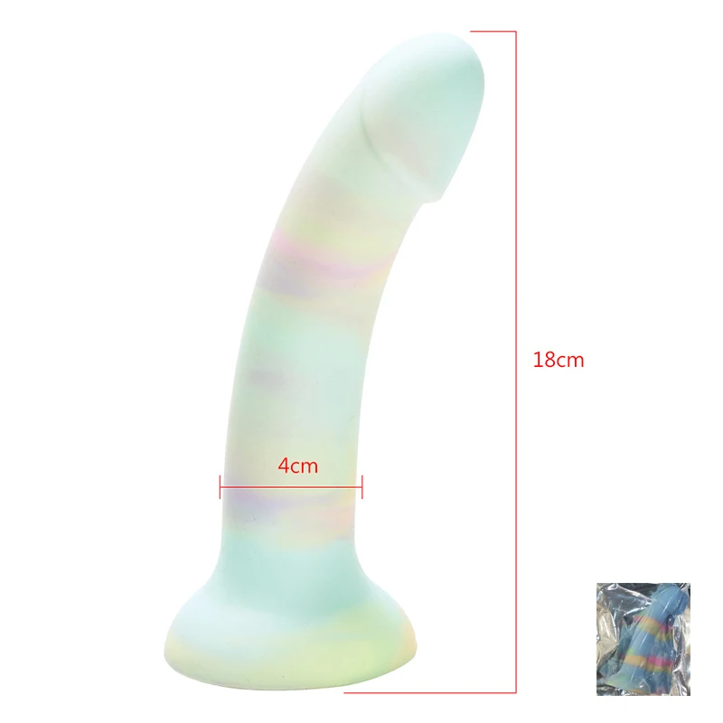 Girls Liquid Silicone Realistic Anal Dildo with Strong Suction Cup pink penis G Spot Dildo for Women Men Sex Toys 14-21cm