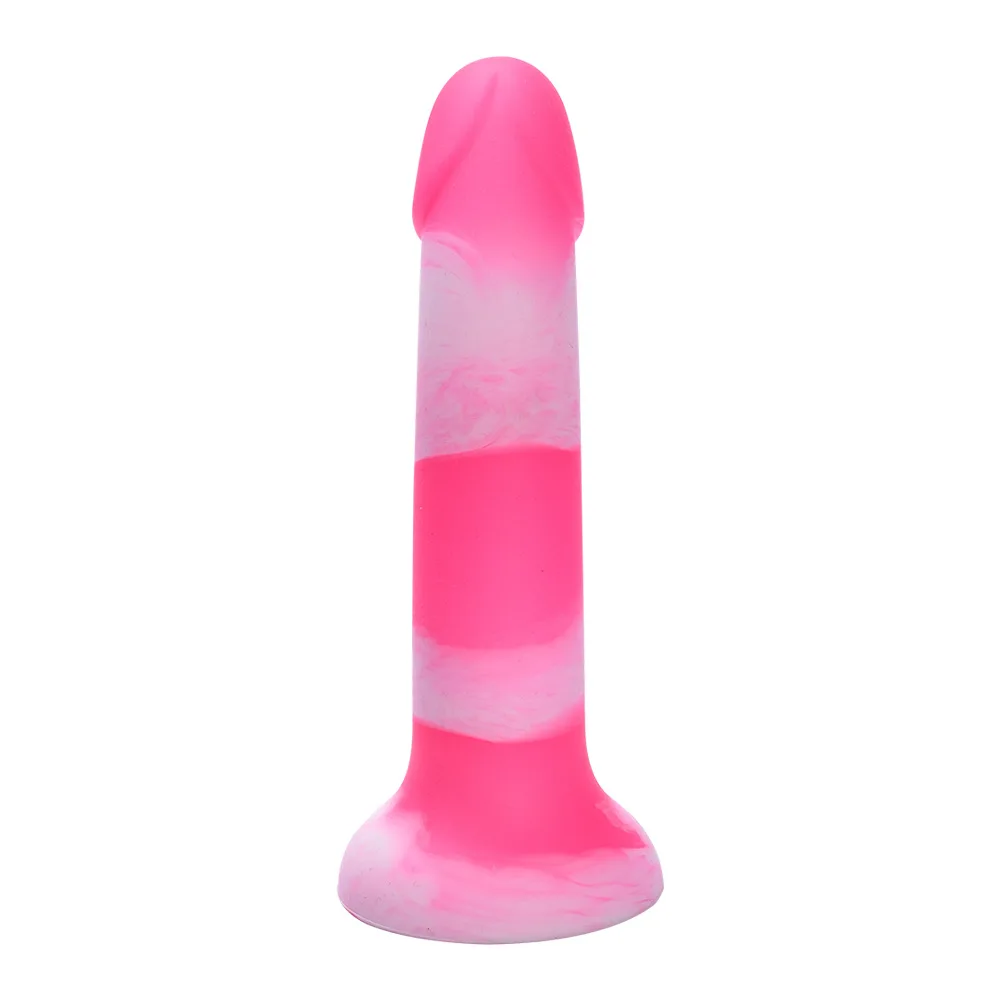 Girls Liquid Silicone Realistic Anal Dildo with Strong Suction Cup pink penis G Spot Dildo for Women Men Sex Toys 14-21cm