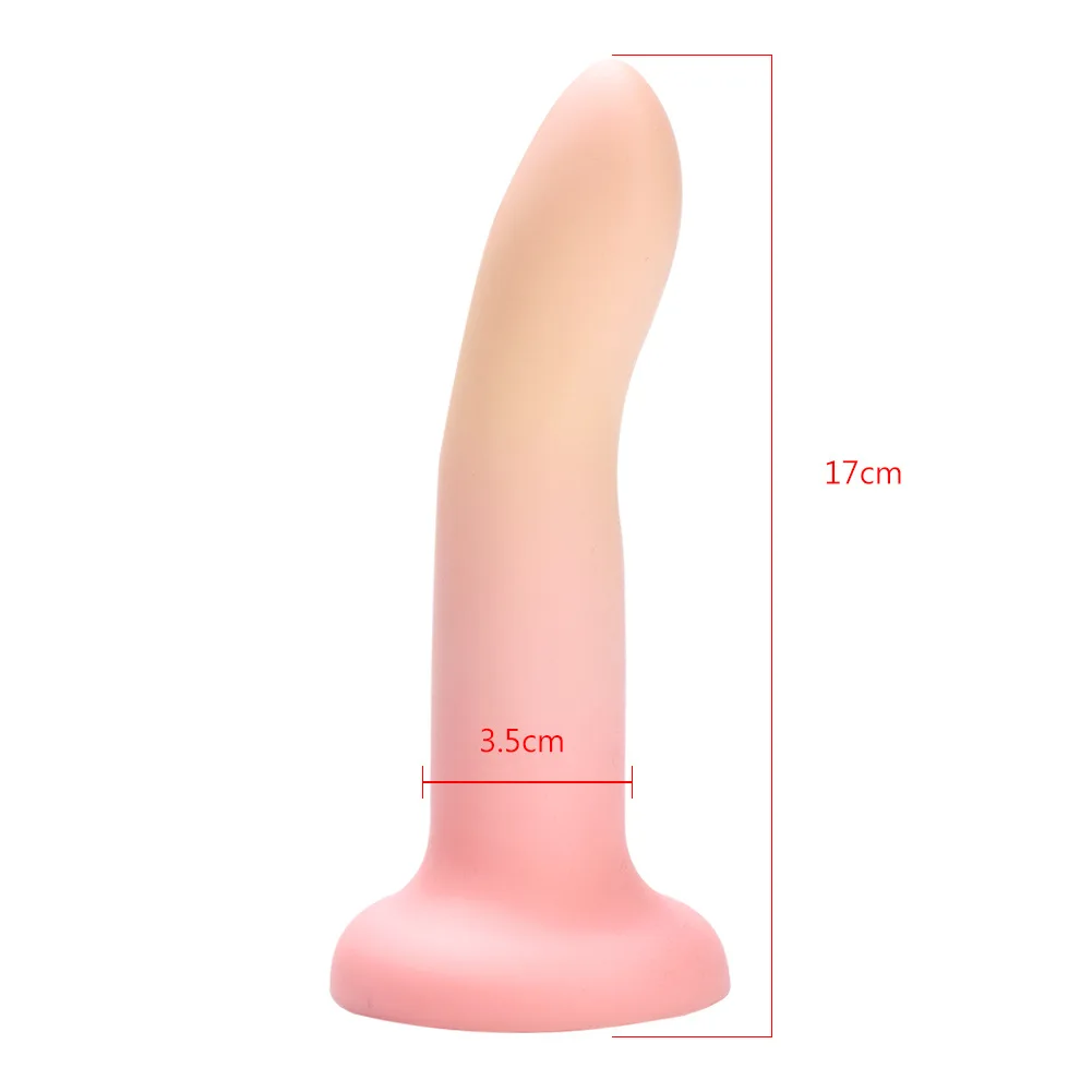 Girls Liquid Silicone Realistic Anal Dildo with Strong Suction Cup pink penis G Spot Dildo for Women Men Sex Toys 14-21cm