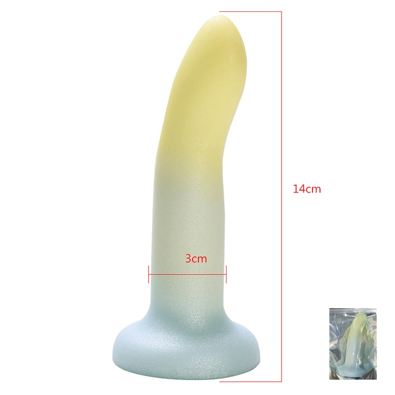 Girls Liquid Silicone Realistic Anal Dildo with Strong Suction Cup pink penis G Spot Dildo for Women Men Sex Toys 14-21cm