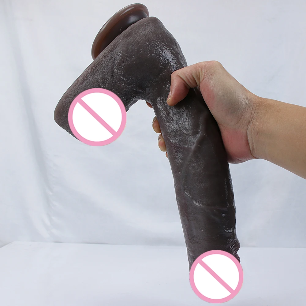Big Long Dildo Realistic Dick Strapon Penis Soft Suction Cup Black Vagina Masturbator Anal Sex Toy For Woman G-spot Stimulation Big Long Dildo Realistic Dick Strapon Penis Soft Suction Cup Black Vagina Masturbator Anal Sex Toy For Woman G-spot Stimulation