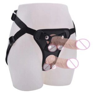 Men's Strap on Realistic Dildo Pants for Men Double Dildos with Rings Man Strapon Harness Belt Adult Games Sex Toys Strap on