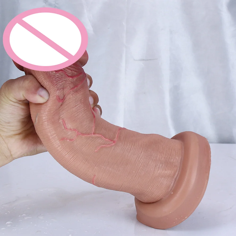 Huge Glans Dildo Realistic Soft Double Layer Penis Women Men Supplie Sex Toys Dick Masturbator Dick Large G-spot Sex Anus Toys