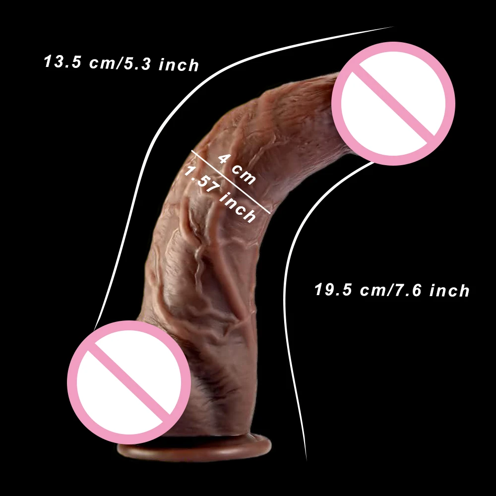 Thick Dildo for G-spot Stimulation Curved Shaft Dildos with Suction Cup Silicone Realistic Dildo Vagina Anal Sex Toys for Women Thick Dildo for G-spot Stimulation Curved Shaft Dildos with Suction Cup Silicone Realistic Dildo Vagina Anal Sex Toys for Women