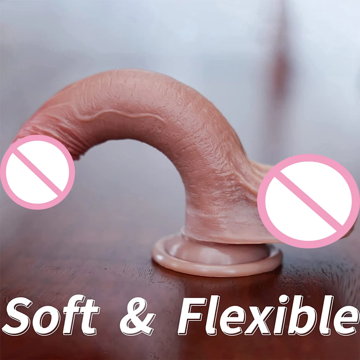 7inch Realistic Dildo Feels Like Skin Penis Adult Sex Toy for Women Soft Silicone Anal Dildo with Suction Cup Lifelike Fake Dick