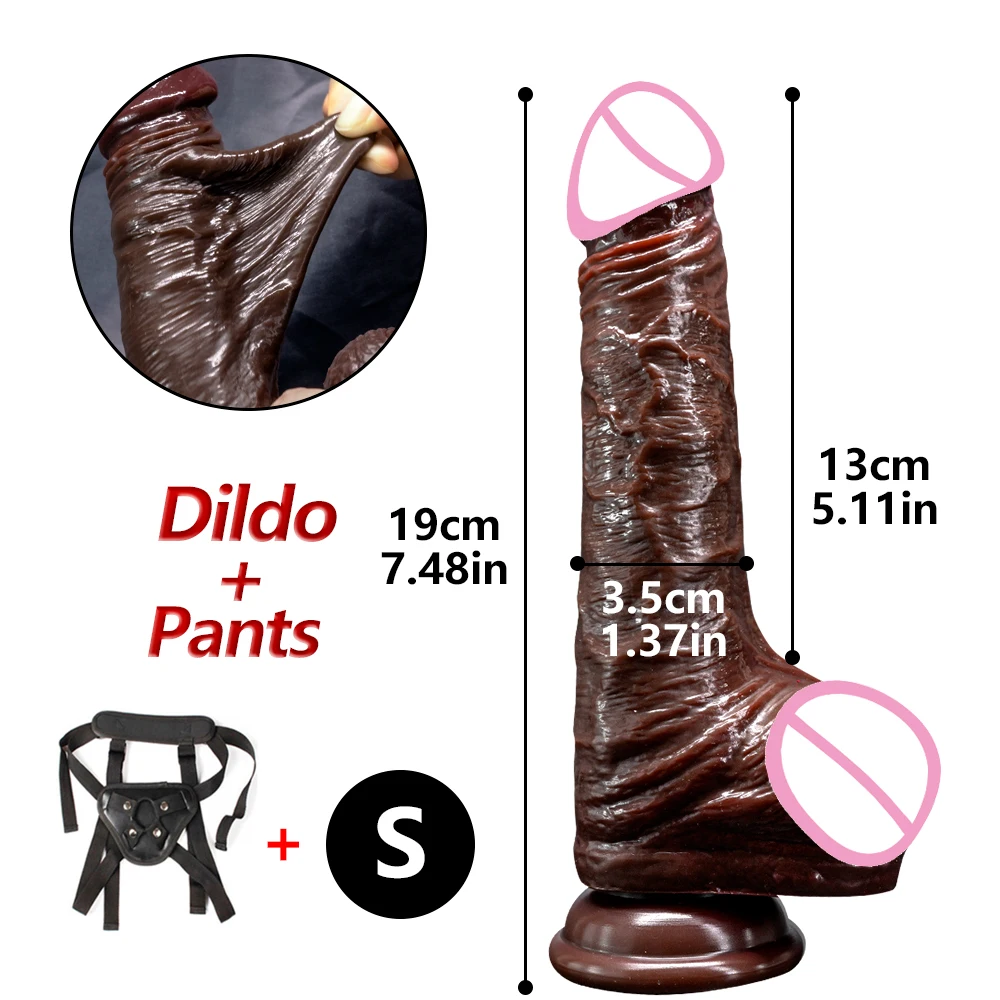 Black Realistic Dildo Liquid Silicone Sliding Foreskin Penis Adult Games G Spot Stimulate With Suction Cup Dildo For Women
