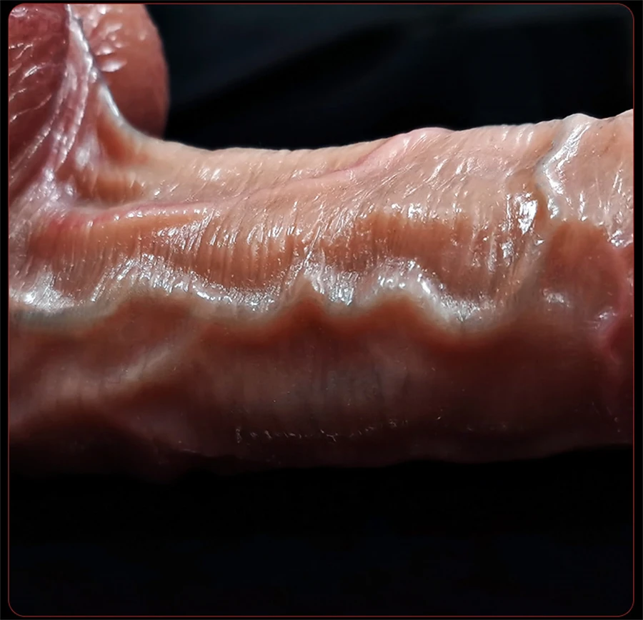 Black Realistic Dildo Liquid Silicone Sliding Foreskin Penis Adult Games G Spot Stimulate With Suction Cup Dildo For Women