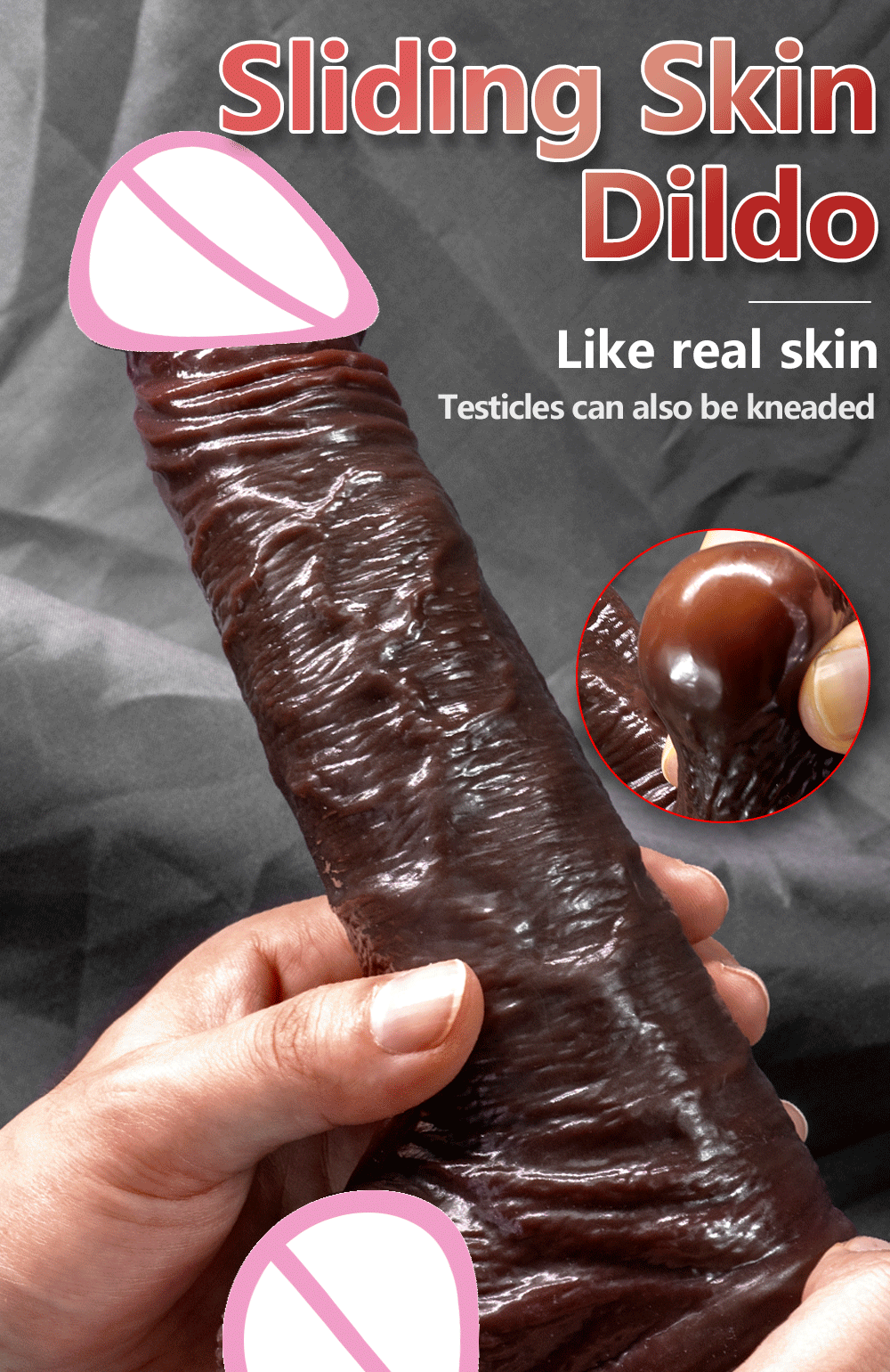 Black Realistic Dildo Liquid Silicone Sliding Foreskin Penis Adult Games G Spot Stimulate With Suction Cup Dildo For Women