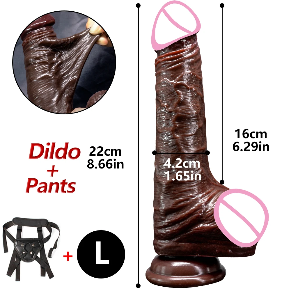 Black Realistic Dildo Liquid Silicone Sliding Foreskin Penis Adult Games G Spot Stimulate With Suction Cup Dildo For Women