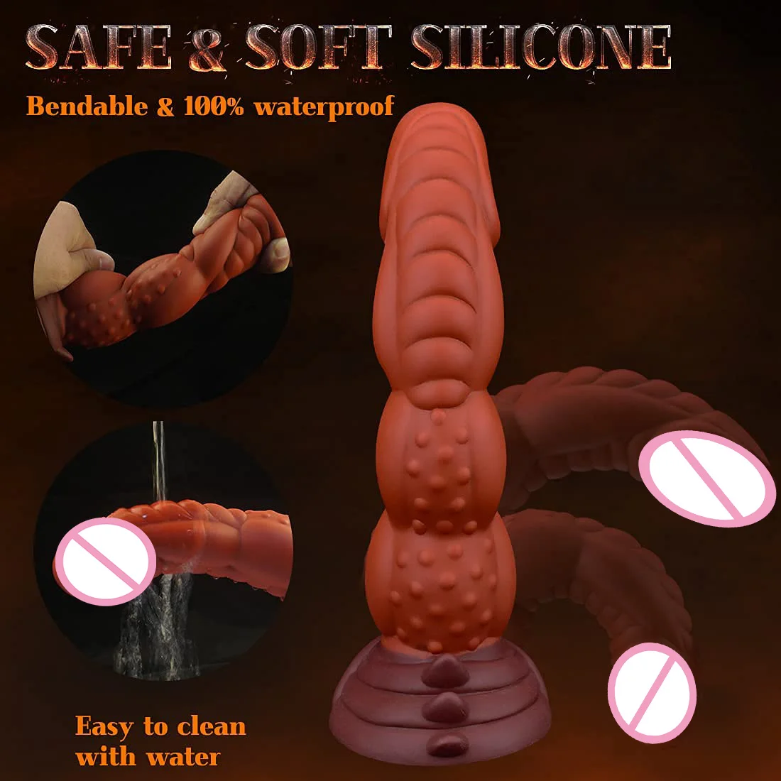 Realistic Silicone Animal Dildo Vaginal G-spot With Suction Cup Anal Plug Hand-free Huge Monster Dildo Female Sex Toys For Women