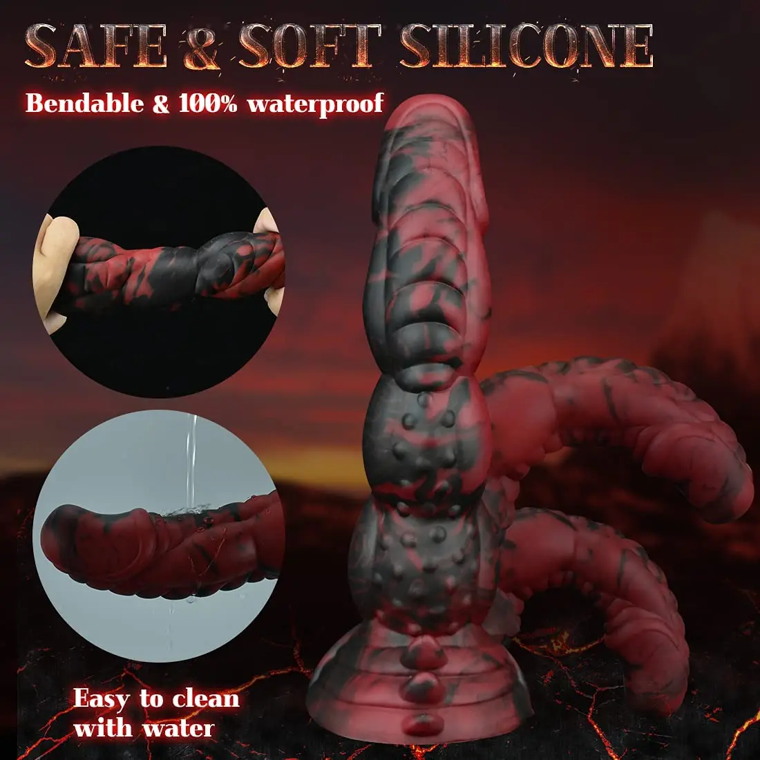 Realistic Silicone Animal Dildo Vaginal G-spot With Suction Cup Anal Plug Hand-free Huge Monster Dildo Female Sex Toys For Women
