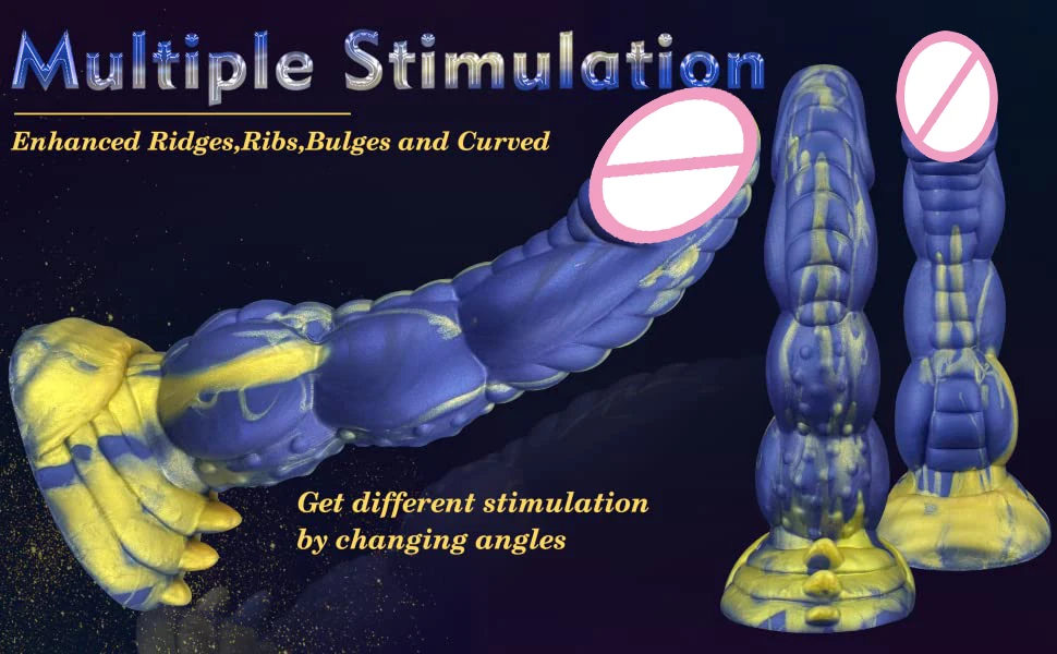 Realistic Silicone Animal Dildo Vaginal G-spot With Suction Cup Anal Plug Hand-free Huge Monster Dildo Female Sex Toys For Women