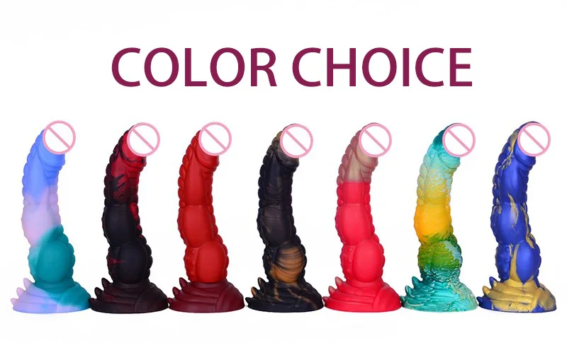 Realistic Silicone Animal Dildo Vaginal G-spot With Suction Cup Anal Plug Hand-free Huge Monster Dildo Female Sex Toys For Women