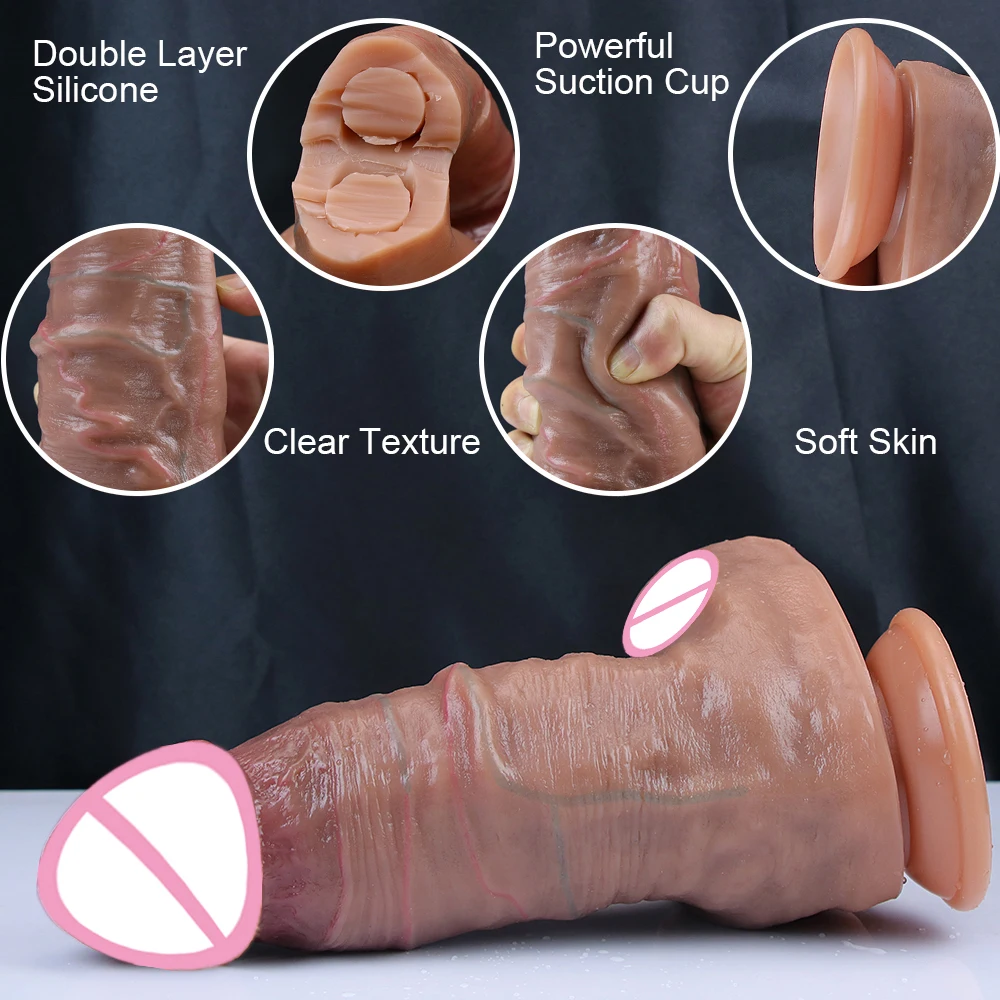Big Dildo Realistic 3Colors Dick Soft Silicone Penis Strapon Suction Cup Adult Anal Sex Toys For Woman Masturbation Phallus XXL