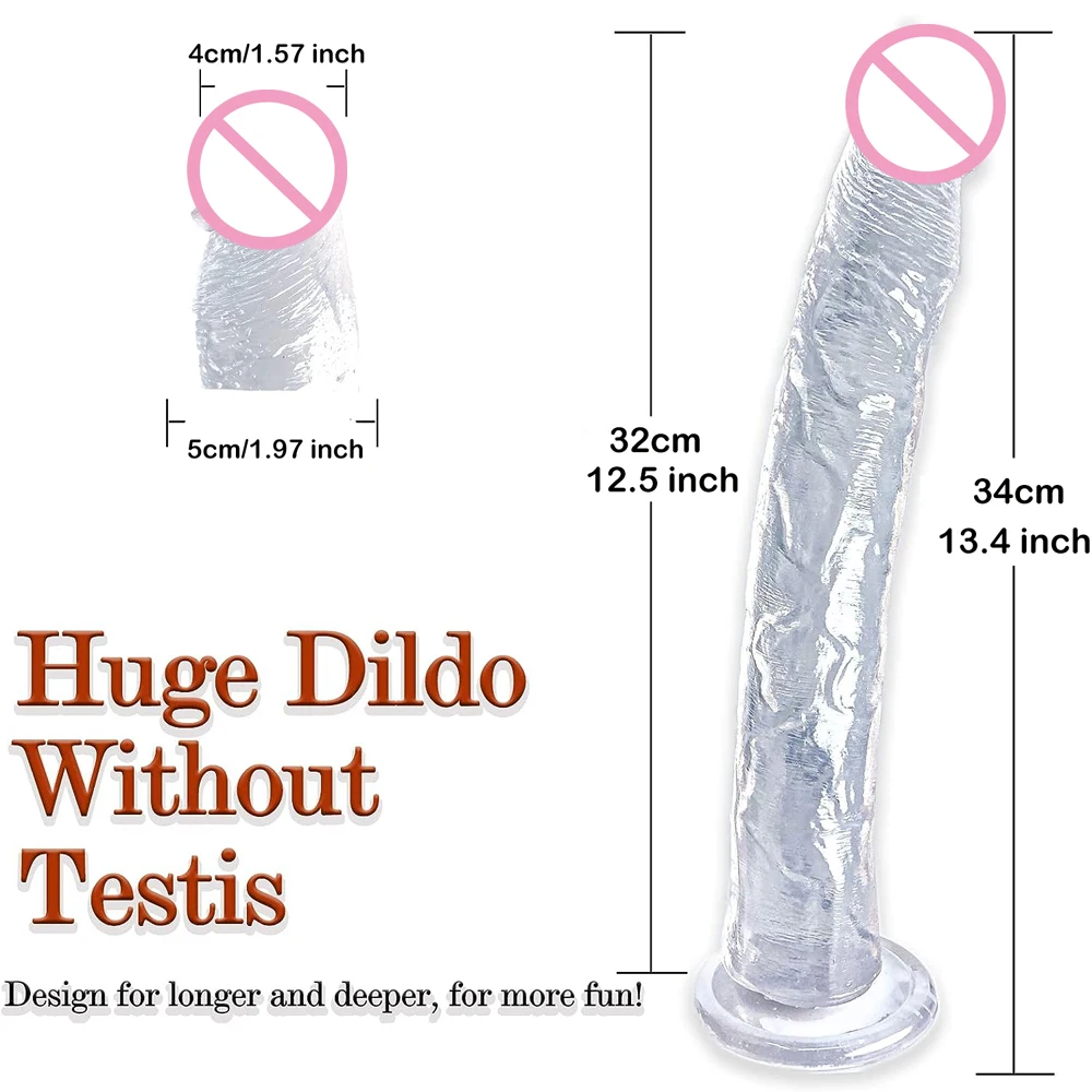 Realistic Dildo with Small Glans 13 Inch Big Dildo Jelly Dildo with Suction Cup Adult Product Sex Toys for Women Men Anal Play Realistic Dildo with Small Glans 13 Inch Big Dildo Jelly Dildo with Suction Cup Adult Product Sex Toys for Women Men Anal Play