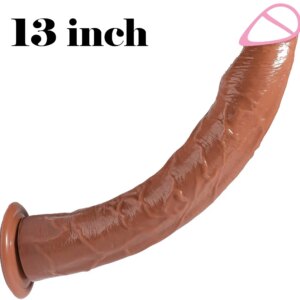 Realistic Dildo with Small Glans 13 Inch Big Dildo Jelly Dildo with Suction Cup Adult Product Sex Toys for Women Men Anal Play